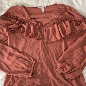 Women's Ruffled Rust Top